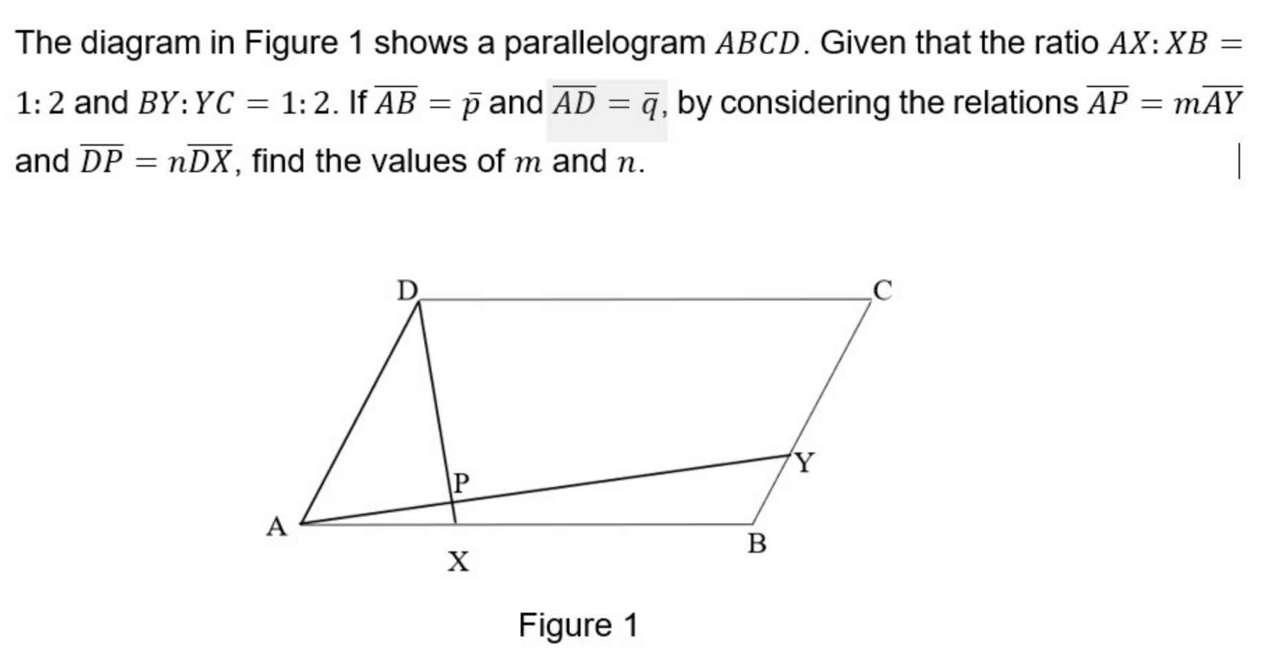 Solved The diagram in Figure 1 ﻿shows a parallelogram ABCD. | Chegg.com