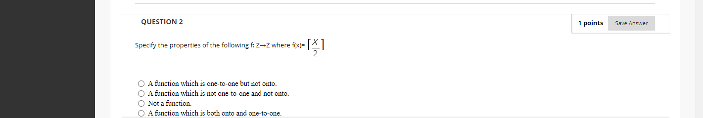 Solved QUESTION 2 1 points Save Answer Specify the | Chegg.com