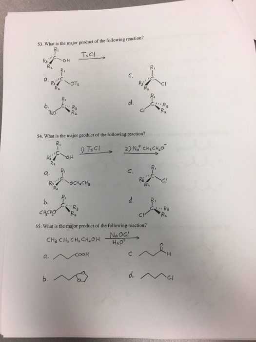 Solved 53. What is the major product of the following | Chegg.com