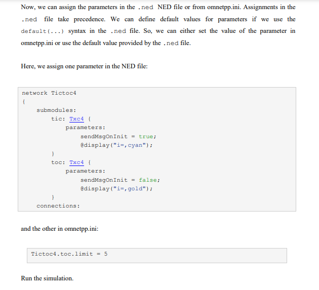 Solved Lab 2.1: Enhancing ned file We add some features to | Chegg.com