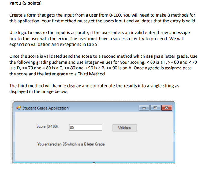 Solved Part 1 (5 points) Create a form that gets the input | Chegg.com