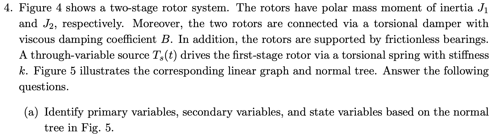 4. Figure 4 shows a two-stage rotor system. The | Chegg.com