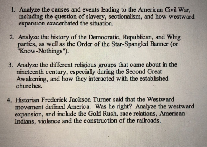 civil war essay thesis