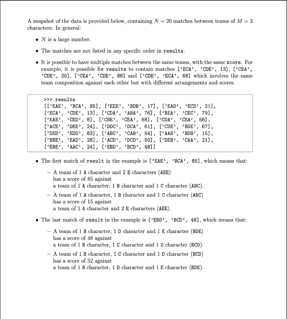 Solved 1 The Perfect Matchups (10 marks) You and your | Chegg.com