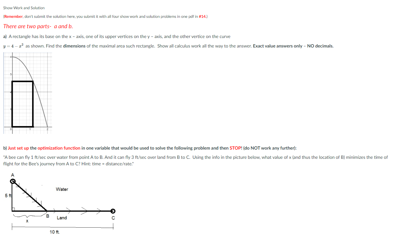 Solved Show Work and Solution (Remember, don't submit the | Chegg.com
