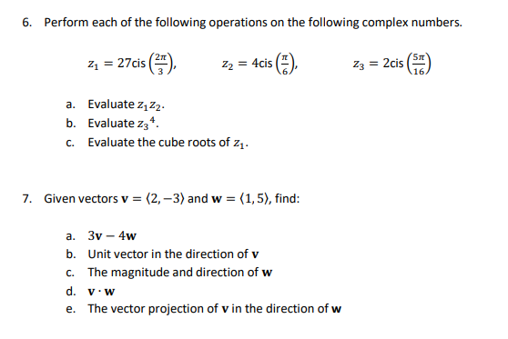 Solved 6. Perform each of the following operations on the | Chegg.com