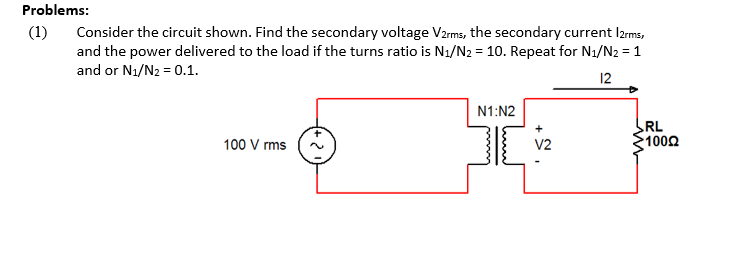 Solved Problems: (1) Consider The Circuit Shown. Find The | Chegg.com