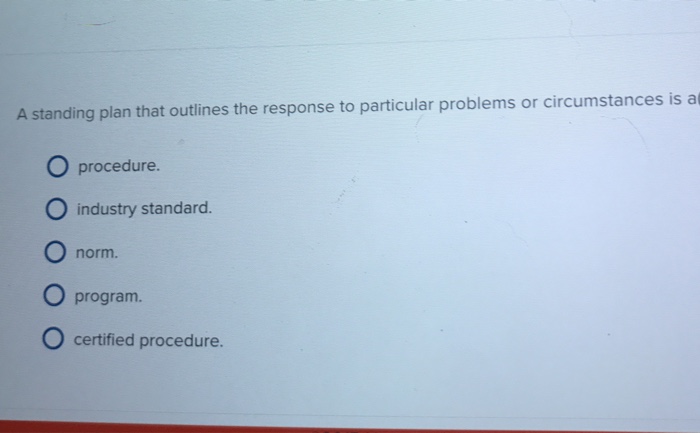 Solved A standing plan that outlines the response to | Chegg.com