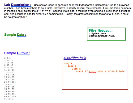 Solved Lab Description: Use nested loops to generate all of | Chegg.com