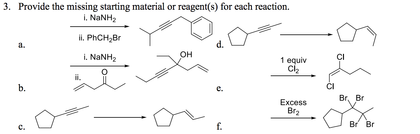 Solved 3. Provide the missing starting material or | Chegg.com