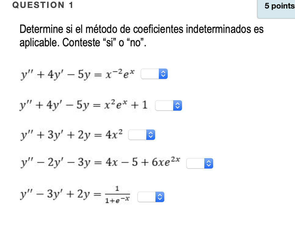 Solved Determine If The Undetermined Coefficient Method Is | Chegg.com