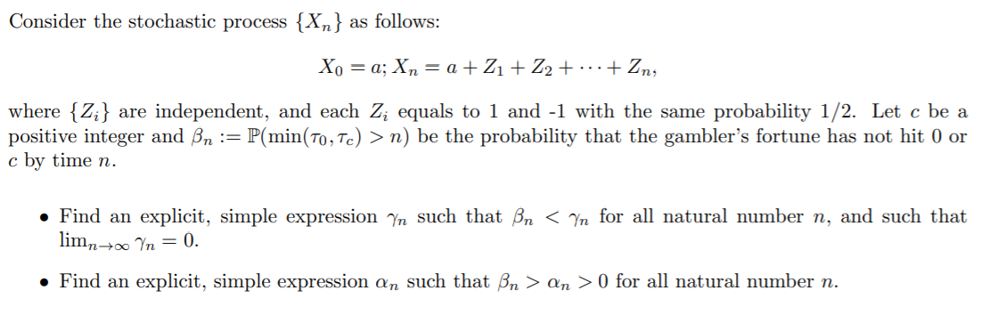 Solved Consider the stochastic process {Xn} as follows: Xo = | Chegg.com