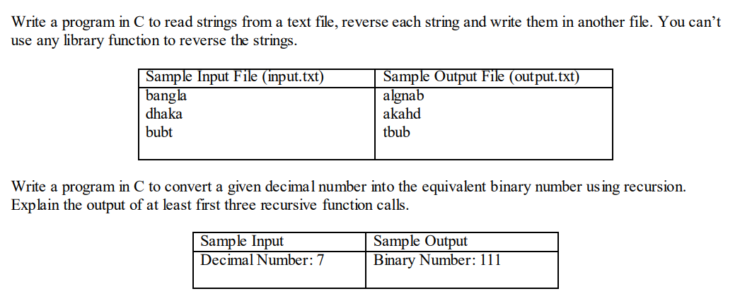 Solved Write a program in C to read strings from a text | Chegg.com