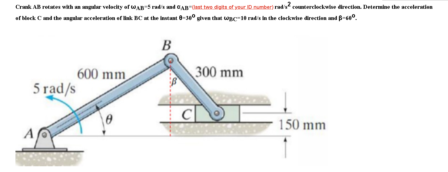 Solved Crank AB Rotates With An Angular Velocity Of | Chegg.com