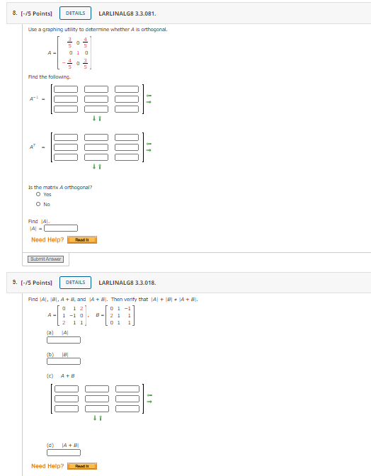 Solved 8. (-/5 Points DETAILS LARLINALG8 3.3.081. Use a | Chegg.com