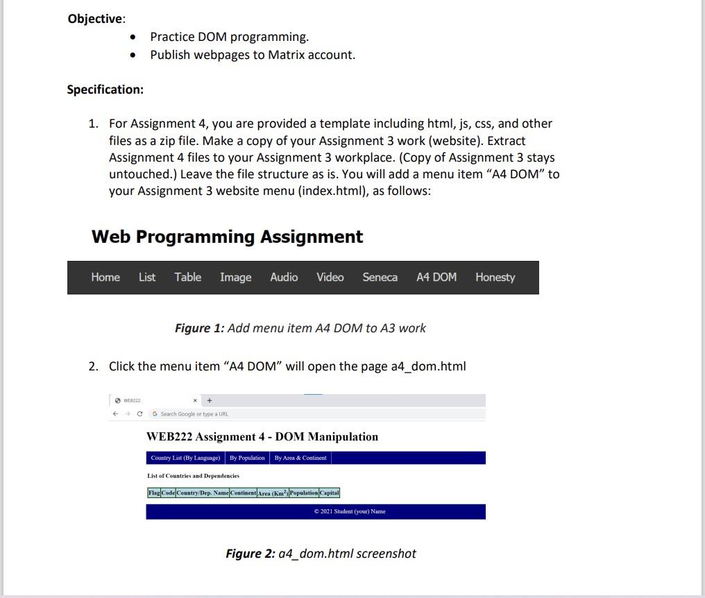 Solved Objective: . Practice DOM programming. Publish | Chegg.com