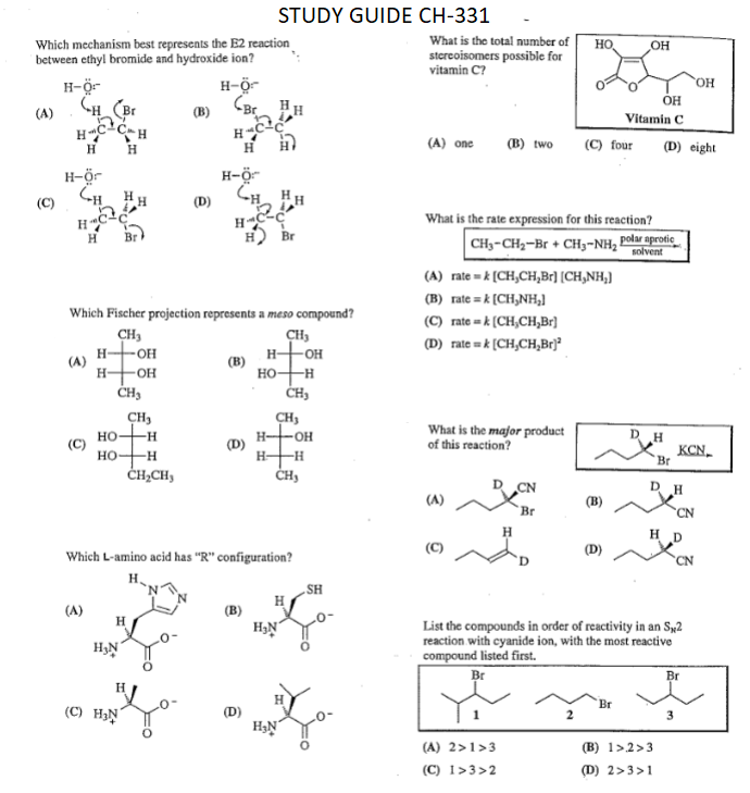 Solved Which mechanism best represents the E2 reaction What