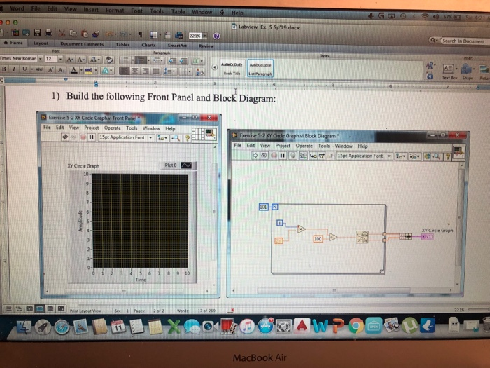 Labview Ex. 5 Sp'19.docx 1) Build the following Front | Chegg.com