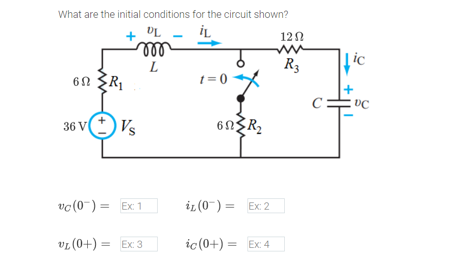 Solved What are the initial conditions for the circuit | Chegg.com