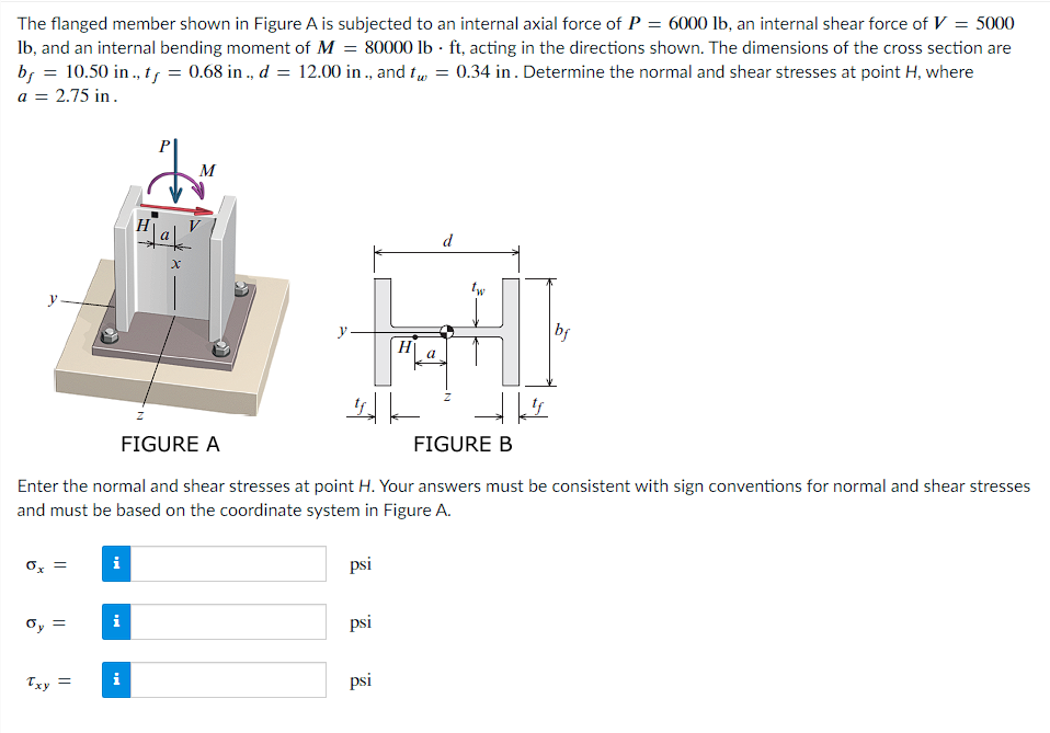 Solved The flanged member shown in Figure A is subjected to | Chegg.com