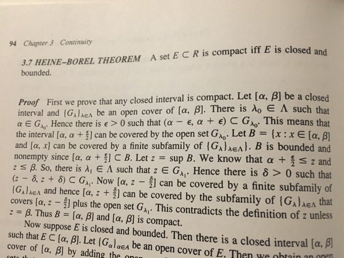 Solved 94 Chapter 3 Continuity A set E C R is compact iff E