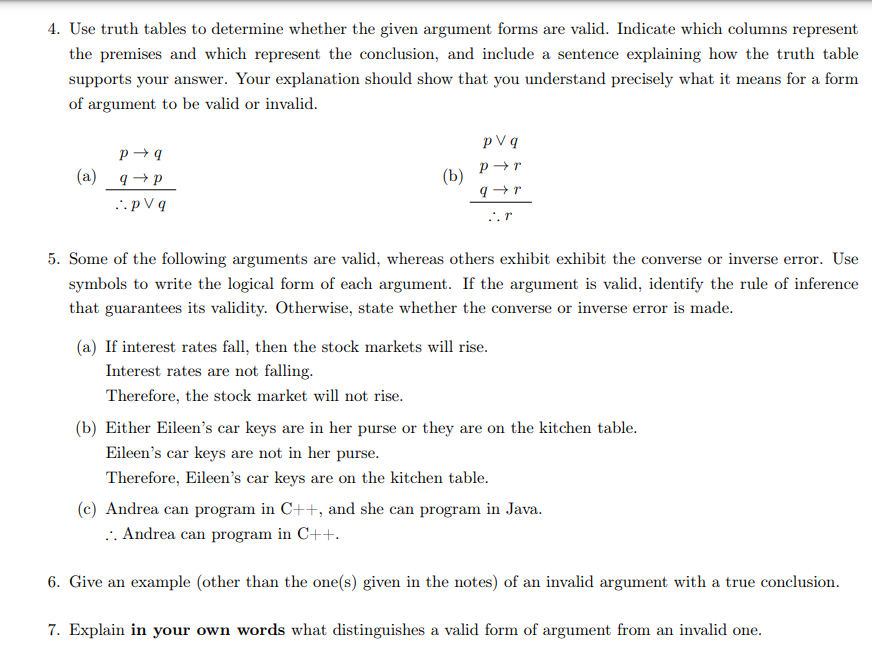 4. Use Truth Tables To Determine Whether The Given | Chegg.com