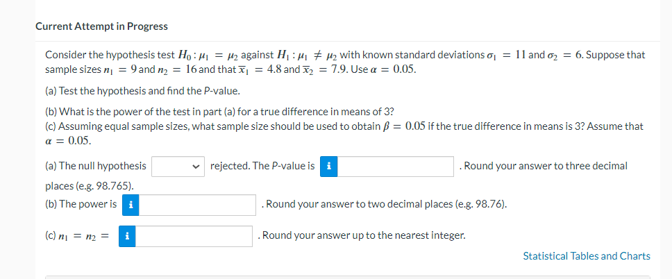 Solved Consider the hypothesis test H0:μ1=μ2 against | Chegg.com