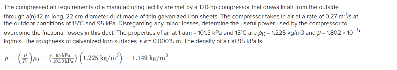 Solved The compressed air requirements of a manufacturing | Chegg.com