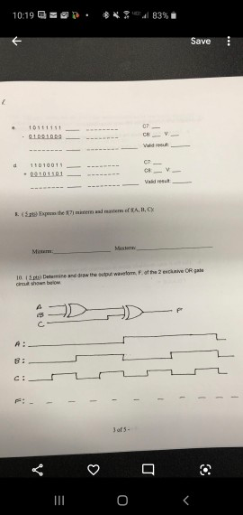 Solved determine and draw the output waveform f of the two | Chegg.com