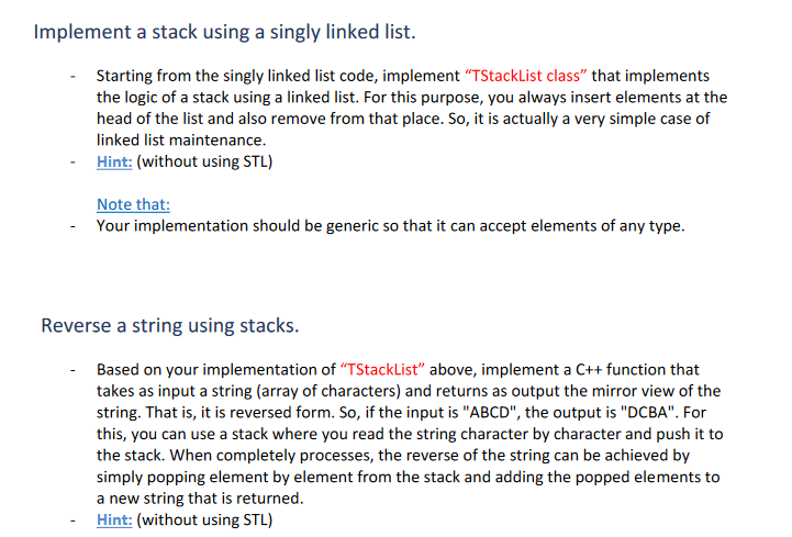 write ac program to implement stack using singly linked list