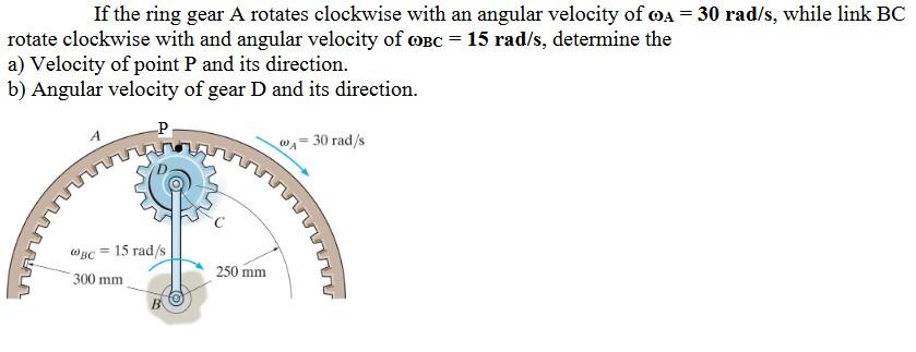 Solved If the ring gear A rotates clockwise with an angular | Chegg.com