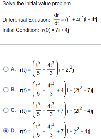 Solved Solve the initial value problem. dr Differential | Chegg.com