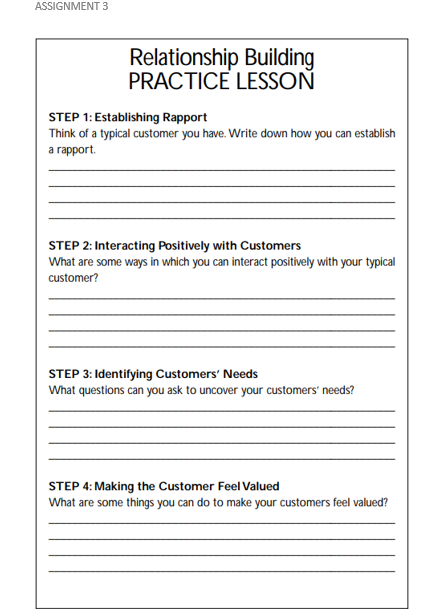 Solved Relationship Building PRACTICE LESSON STEP 1: | Chegg.com