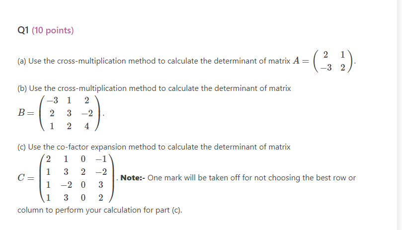 Solved Q1 (10 points) 2 (a) Use the cross-multiplication | Chegg.com