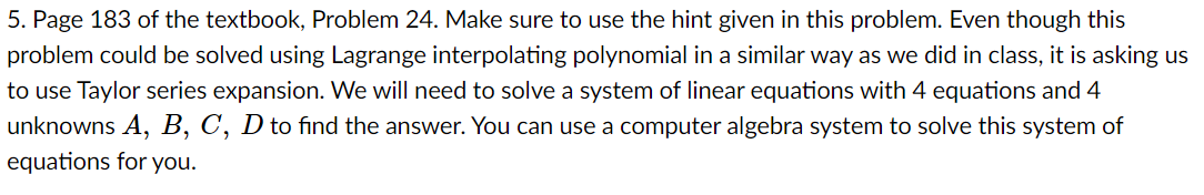 Solved 5. Page 183 of the textbook, Problem 24. Make sure to | Chegg.com