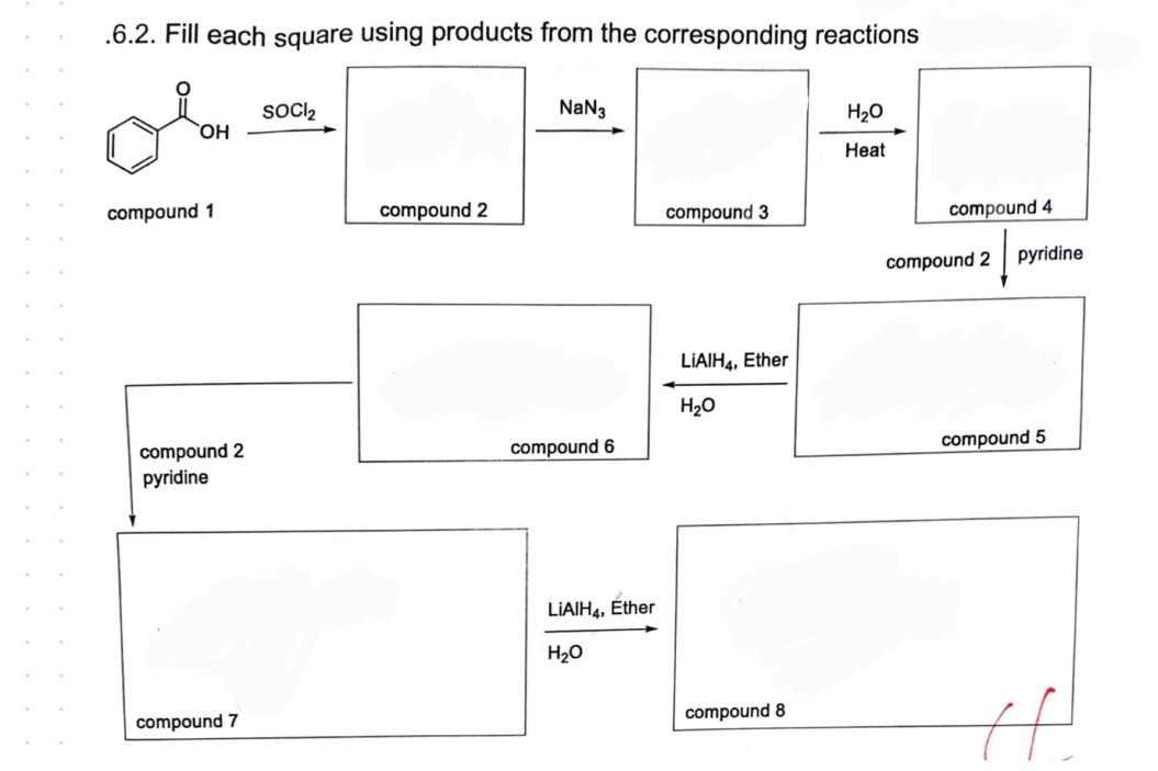 Solved .6.2. Fill each square using products from the | Chegg.com