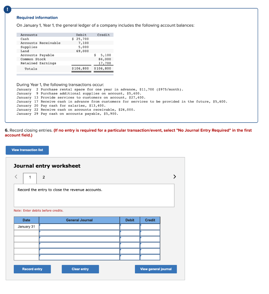 Solved Required Information On January 1, Year 1, The | Chegg.com