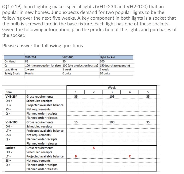 Solved Q17 19 Juno Lighting Makes Special Lights Vh1 2
