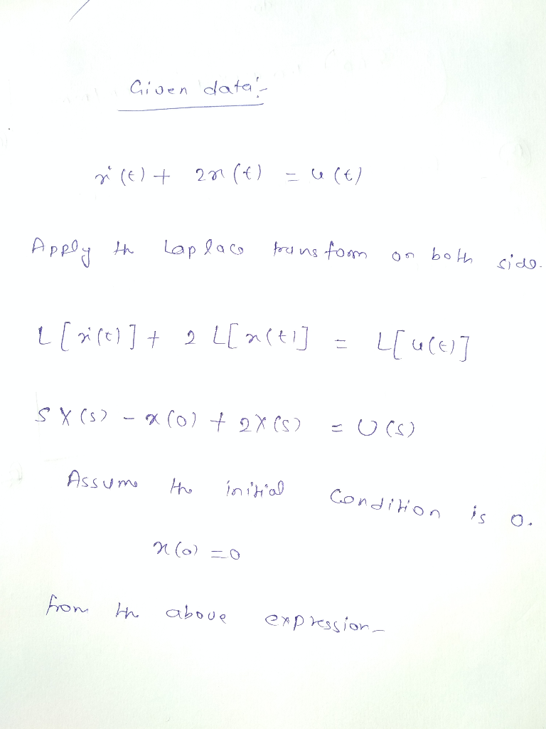 Gioen dafa () 271 rns fom Lap aco Appoy L (o) 2 (s Assum inthab OHIPO n(o) Fron aboue exprssion