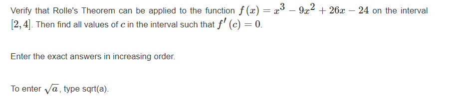 Solved Verify That Rolle's Theorem Can Be Applied To The | Chegg.com