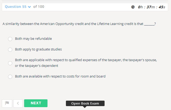 Solved A Similarity Between The American Opportunity Credit Chegg