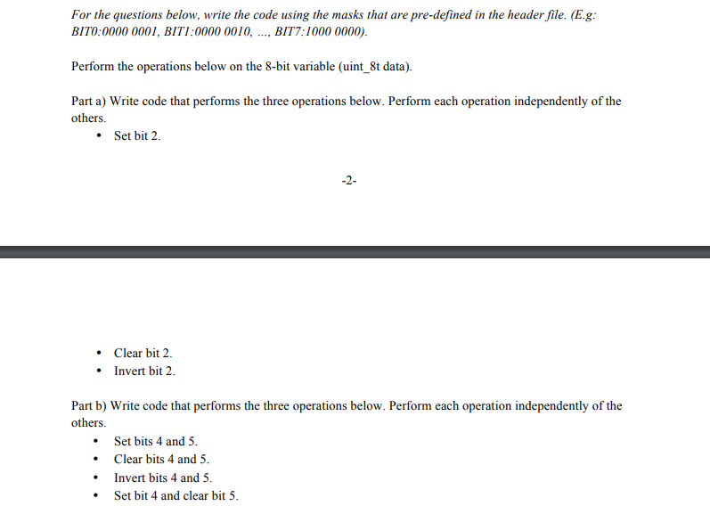 Solved For the questions below, write the code using the | Chegg.com