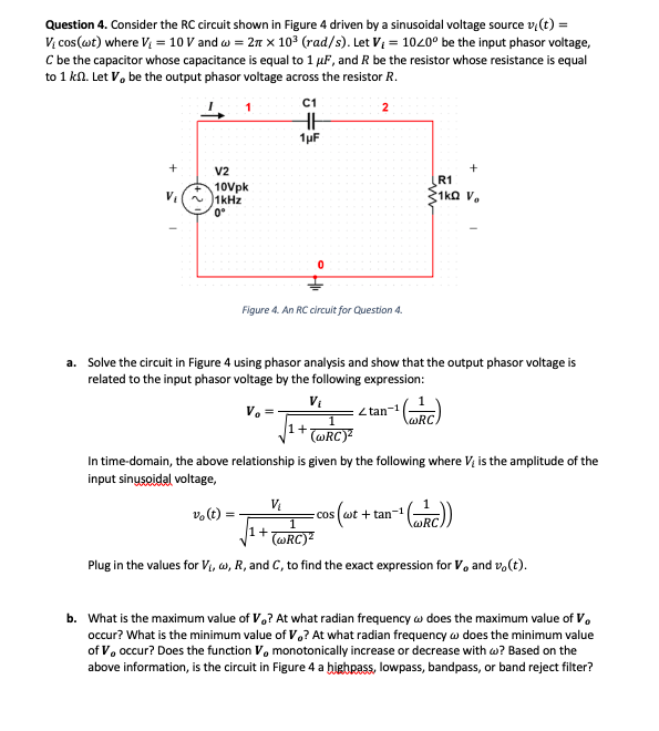 Solved Question 4 Consider The Rc Circuit Shown In Figur Chegg Com