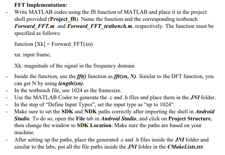 Solved FFT Implementation: Write MATLAB codes using the fft | Chegg.com