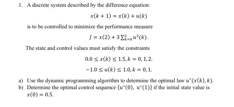 Solved 1. A Discrete System Described By The Difference | Chegg.com