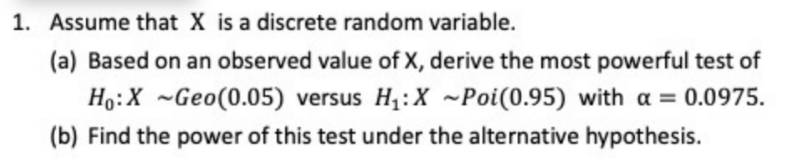 Solved 1. Assume that X is a discrete random variable. (a) | Chegg.com