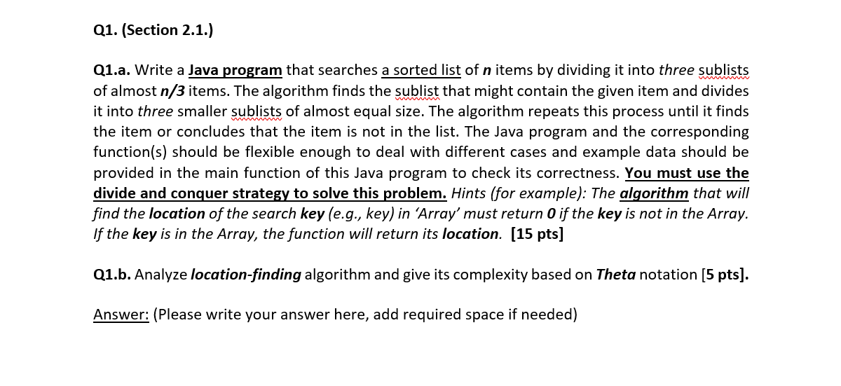 Solved Q1. (Section 2.1.) Q1.a. Write A Java Program That | Chegg.com