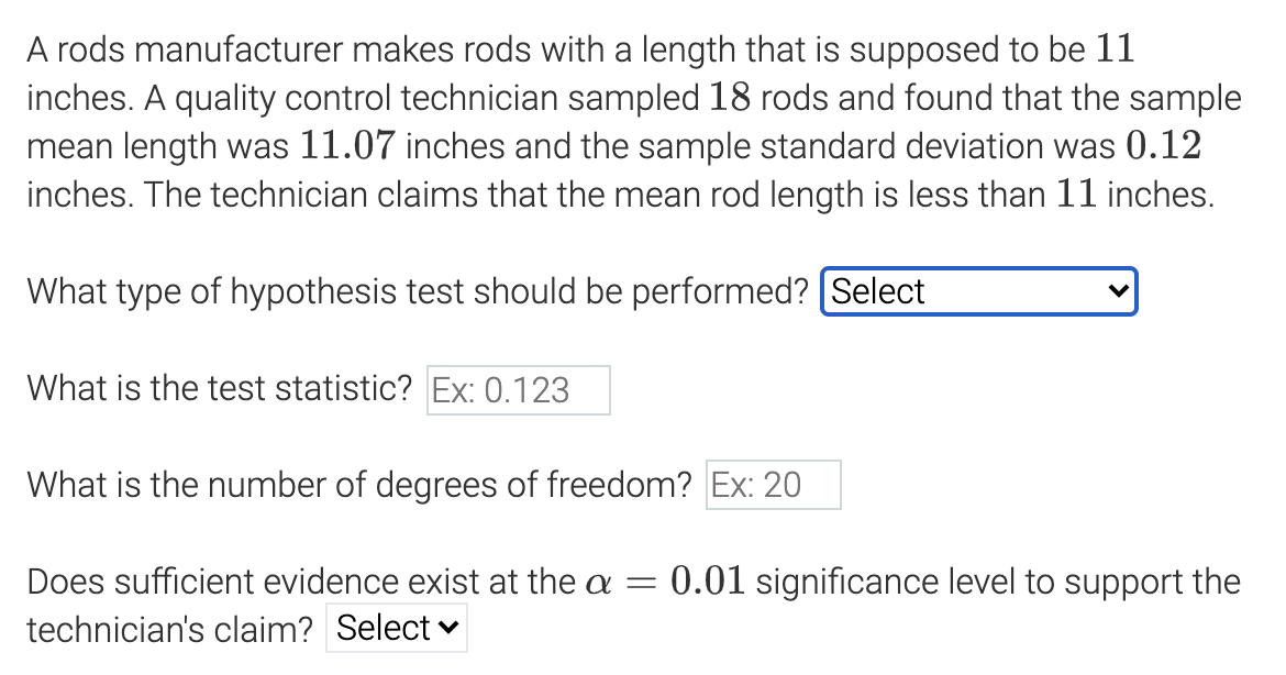 Solved A rods manufacturer makes rods with a length that is | Chegg.com
