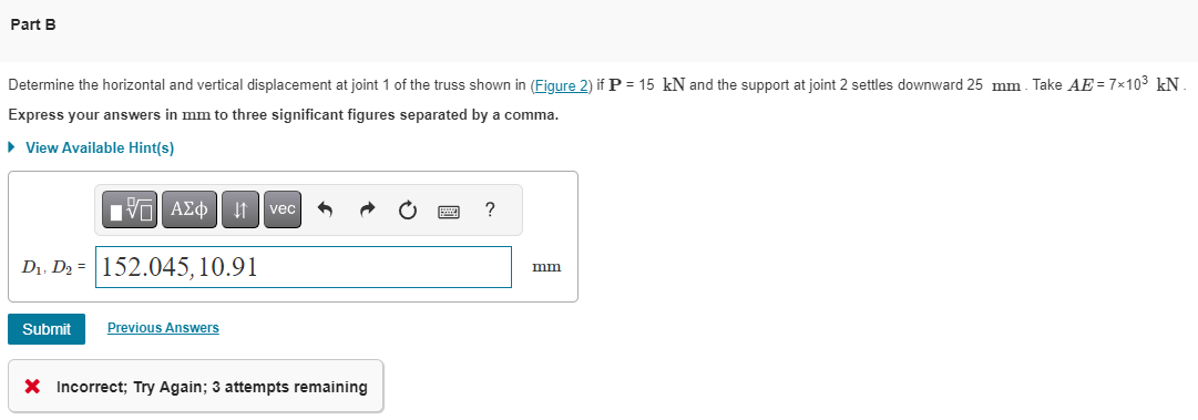 Solved Determine the horizontal and vertical displacement at | Chegg.com