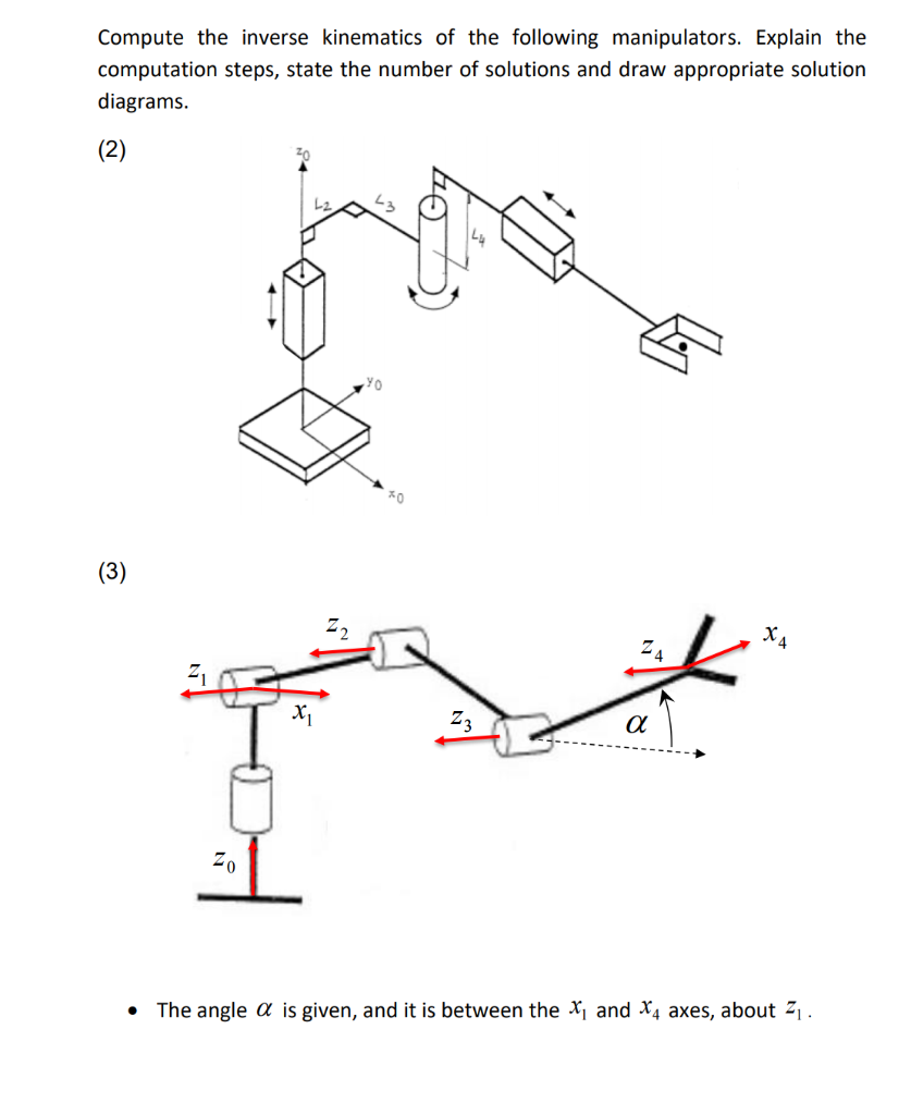 Solved Compute the inverse kinematics of the following | Chegg.com